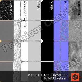 PBR Substance Material of Floor Marble Damaged #2